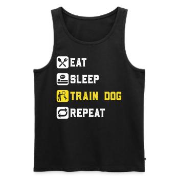 Eat Sleep Dog Trainer Repeat Gifts - Men's Premium Organic Tank Top - black - Front - AI Model Male 178 light (178cm)