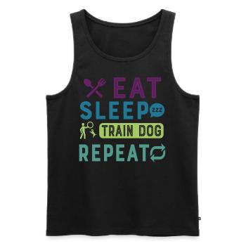 Eat Sleep Dog Trainer Repeat Funny Dog Trainer - Men's Premium Organic Tank Top - black - Front - AI Model Male 178 light (178cm)