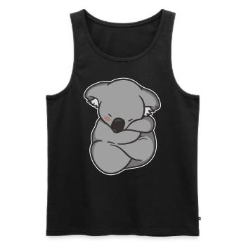 koala endormi mignon koala australien - Débardeur bio Premium Homme - noir - Devant - AI Model Male 178 light (178cm)