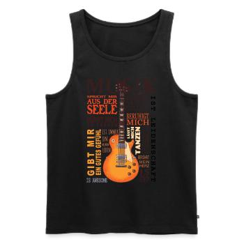 Musique guitare passion drôle idée cadeau - Débardeur bio Premium Homme - noir - Devant - Michal (187cm)