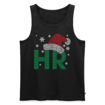 HR Santa Hat Gestion des ressources humaines drôle - Débardeur bio Premium Homme - noir - Devant - AI Model Male 178 light (178cm)