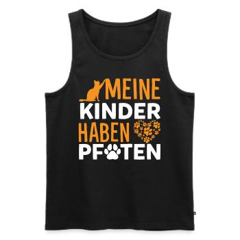 Meine Kinder Haben Pfoten Funny Cat Lovers German - Männer Premium Bio Tank Top - Schwarz - Vorne - Michal (187cm)