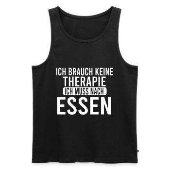 Essen Tshirt für Damen Herren Geschenk - Männer Premium Bio Tank Top - Schwarz - Vorne - Michal (187cm)