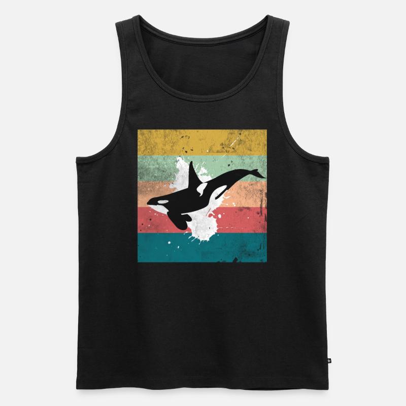 Orca Love Stamp - Männer Premium Bio Tank Top - Schwarz