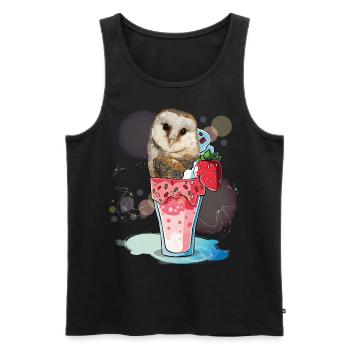 Eule - Männer Premium Bio Tank Top - Schwarz - Vorne - AI Model Male 178 light (178cm)