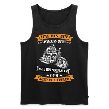 Biker Opa Motorrad Geschenk - Männer Premium Bio Tank Top - Schwarz - Vorne - AI Model Male 178 light (178cm)