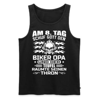 Biker Opa - Männer Premium Bio Tank Top - Schwarz - Vorne - AI Model Male 178 light (178cm)