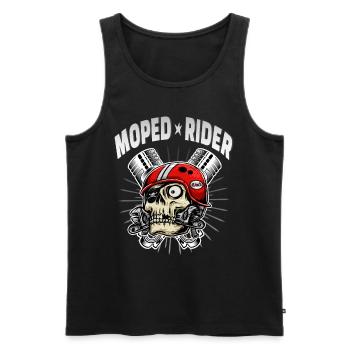 Moped rider skull biker cult - Men's Premium Organic Tank Top - black - Front - AI Model Male 178 light (178cm)