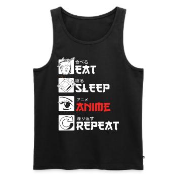 Eat Sleep Anime Repeatr Kids Funny Japon - Débardeur bio Premium Homme - noir - Devant - Michal (187cm)