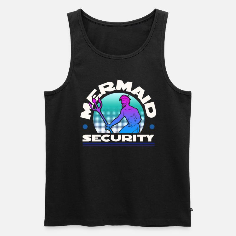 Mermaid Security - Männer Premium Bio Tank Top - Schwarz
