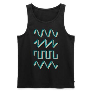 Synthesizer Synth Audio Analog Wellen - Männer Premium Bio Tank Top - Schwarz - Vorne - AI Model Male 178 light (178cm)