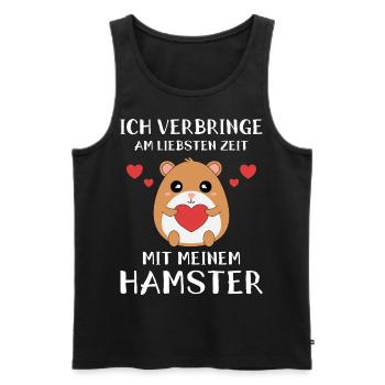 Süßer Hamster Nagetier Zwerghamster Haustier - Männer Premium Bio Tank Top - Schwarz - Vorne - Michal (187cm)