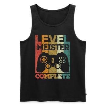 Meister Level Complete Ausbildung Abschluss 2021 - Männer Premium Bio Tank Top - Schwarz - Vorne - Michal (187cm)