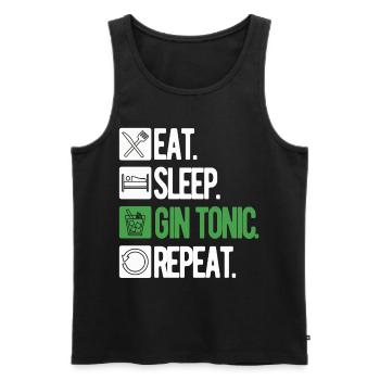 Gin Cocktail Tonic Longdrinks Summer Alcohol Party - Männer Premium Bio Tank Top - Schwarz - Vorne - AI Model Male 178 light (178cm)