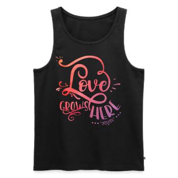 Love grows here - Débardeur bio Premium Homme - noir - Devant - Michal (187cm)