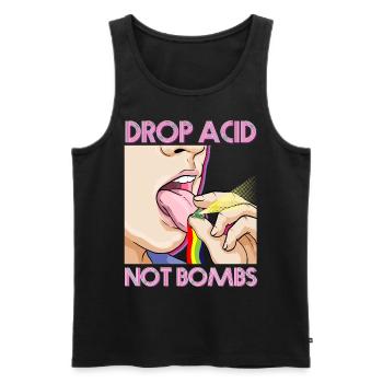Drop Acid Not Bombs Techno Raver Cybergrind MDMA - Débardeur bio Premium Homme - noir - Devant - AI Model Male 178 light (178cm)
