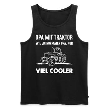 Opa Geburtstag Geschenk Enkel Traktor Vatertag - Männer Premium Bio Tank Top - Schwarz - Vorne - AI Model Male 178 light (178cm)