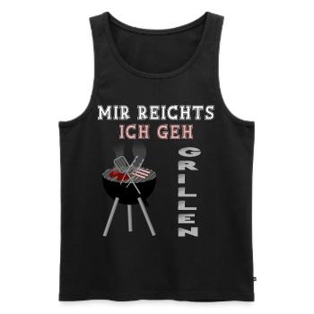 Mir reichts! Ich geh Grillen! Grillspruch - Männer Premium Bio Tank Top - Schwarz - Vorne - Michal (187cm)