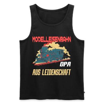 Modelleisenbahner- Opa Modelleisenbahn - Männer Premium Bio Tank Top - Schwarz - Vorne - AI Model Male 178 light (178cm)
