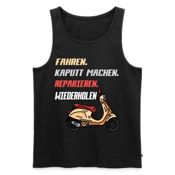 Rollerfahrer Weisheit & Spruch für Moped-Schrauber - Männer Premium Bio Tank Top - Schwarz - Vorne - Michal (187cm)