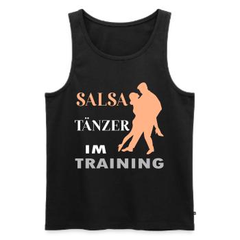 Salsa Tänzer im Training - Männer Premium Bio Tank Top - Schwarz - Vorne - Michal (187cm)