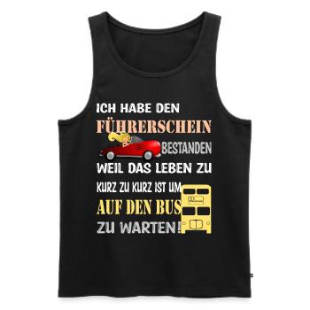 Führerschein bestanden - Männer Premium Bio Tank Top - Schwarz - Vorne - Michal (187cm)