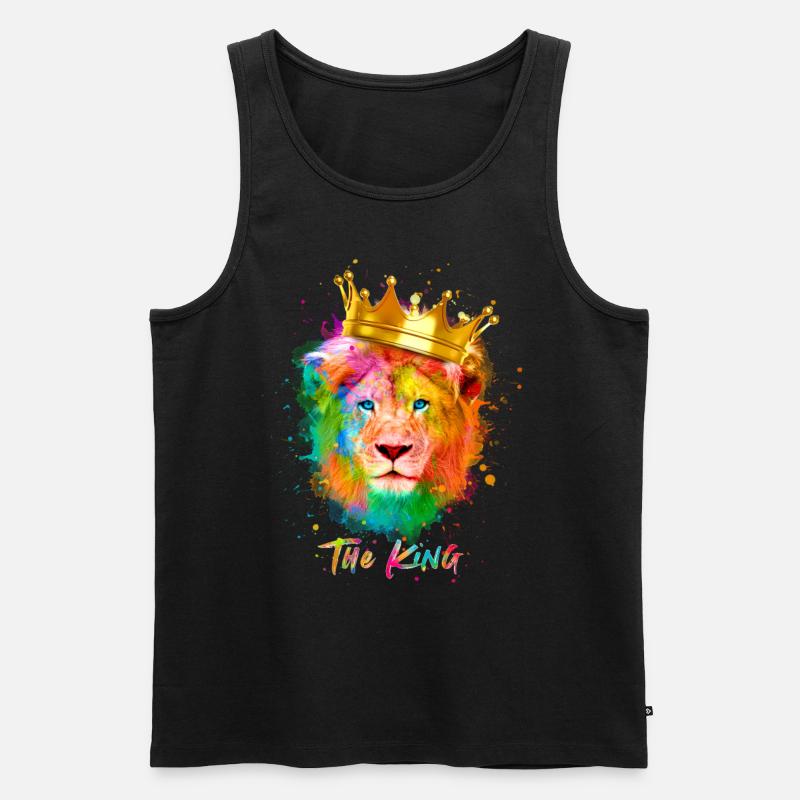 Lion King - Männer Premium Bio Tank Top - Schwarz