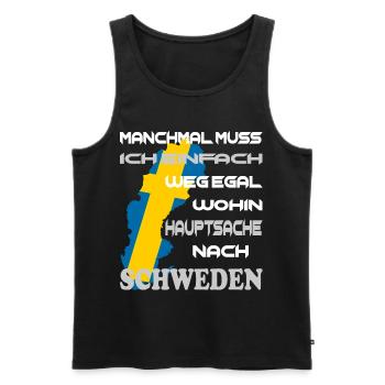 SCHWEDEN ANGELN Urlaub - Männer Premium Bio Tank Top - Schwarz - Vorne - Michal (187cm)