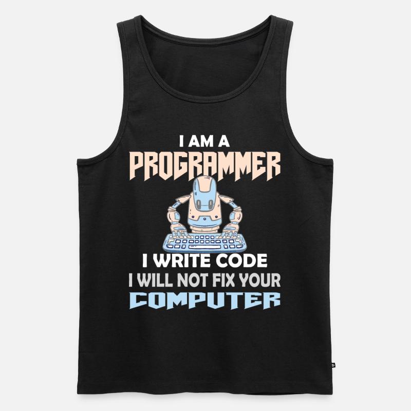 PROGRAMMER CODER HACKER - Men's Premium Organic Tank Top - black