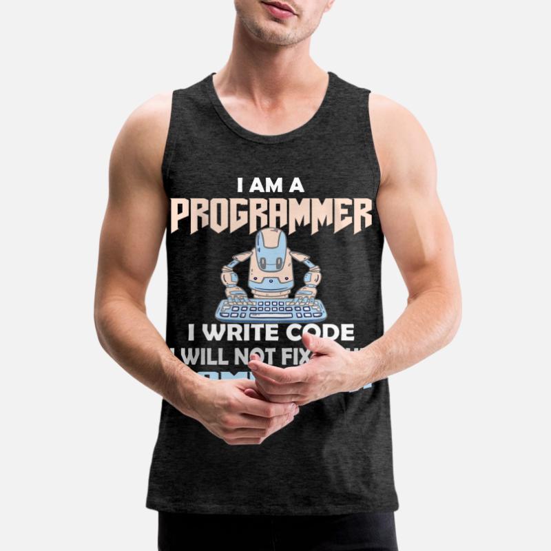 PROGRAMMER CODER HACKER Men's Premium Organic Tank Top