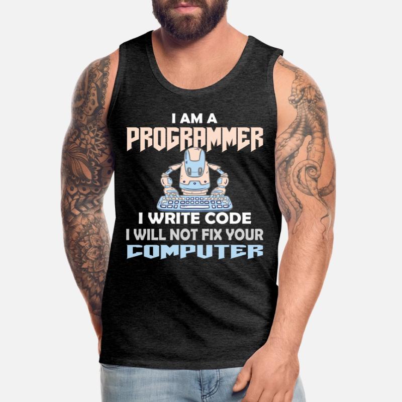 PROGRAMMER CODER HACKER Men's Premium Organic Tank Top