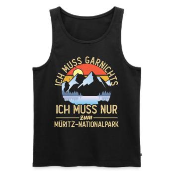 Ich muss nur zum Müritz Nationalpark - Männer Premium Bio Tank Top - Schwarz - Vorne - AI Model Male 178 light (178cm)