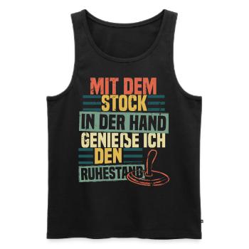 Mit dem Stock in der Hand - Ruhestand - Männer Premium Bio Tank Top - Schwarz - Vorne - AI Model Male 178 light (178cm)