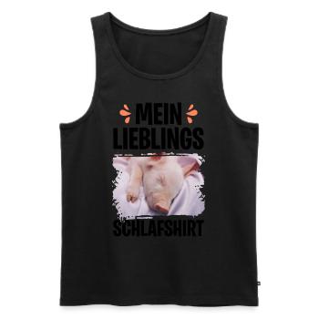 Mein lieblings Schlafshirt Teacup Schwein Minischw - Männer Premium Bio Tank Top - Schwarz - Vorne - Michal (187cm)