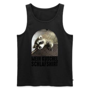 Mein kuschel Schlafshirt Affee Waschbär - Männer Premium Bio Tank Top - Schwarz - Vorne - AI Model Male 178 light (178cm)