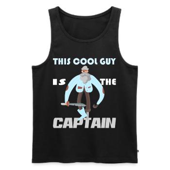 Capitaine de la voile de la voile - Débardeur bio Premium Homme - noir - Devant - Michal (187cm)