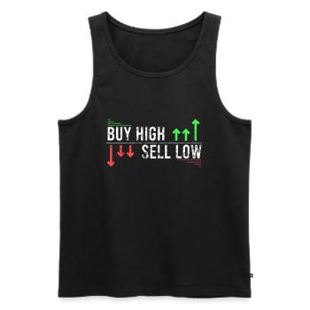 Buy High Sell Low Lustiger BörsenSpruch Bull Bear - Débardeur bio Premium Homme - noir - Devant - Michal (187cm)
