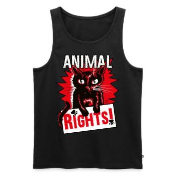 DROITS DES ANIMAUX - Débardeur bio Premium Homme - noir - Devant - AI Model Male 178 light (178cm)
