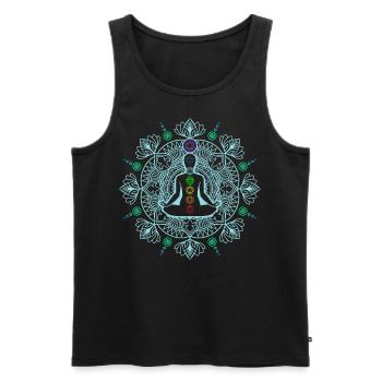 Meditation Mysticism Yoga - Men's Premium Organic Tank Top - black - Front - Michal (187cm)