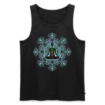 Mysticism Meditation Yoga - Men's Premium Organic Tank Top - black - Front - Michal (187cm)