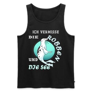 Robbe Nordsee Seerobbe Geschenk - Männer Premium Bio Tank Top - Schwarz - Vorne - AI Model Male 178 light (178cm)