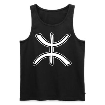 Amazighe - Männer Premium Bio Tank Top - Schwarz - Vorne - AI Model Male 178 light (178cm)