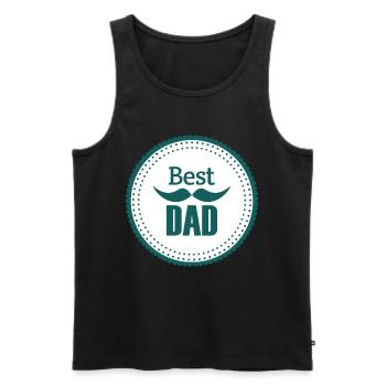 Meilleur papa papa papa papa papa papa papa - Débardeur bio Premium Homme - noir - Devant - AI Model Male 178 light (178cm)