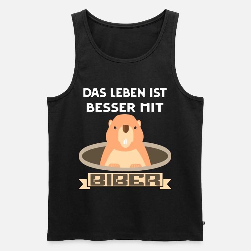 Biber Nagetier Kostüm Naturschützer Geschenkidee - Männer Premium Bio Tank Top - Schwarz