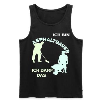 Ich bin Asphaltbauer, ich darf das! - Männer Premium Bio Tank Top - Schwarz - Vorne - AI Model Male 178 light (178cm)