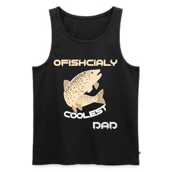 Fisch Fischer Bachforelle Forelle Papa Angler - Männer Premium Bio Tank Top - Schwarz - Vorne - Michal (187cm)