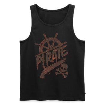 Pirate - Männer Premium Bio Tank Top - Schwarz - Vorne - Michal (187cm)