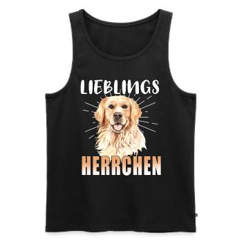 Hund Lieblings Herrchen Lieblingsherrchen Herrchen - Männer Premium Bio Tank Top - Schwarz - Vorne - Michal (187cm)