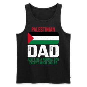 Palestinian Dad drapeau palestine pour la fête des pères - Débardeur bio Premium Homme - noir - Devant - Michal (187cm)