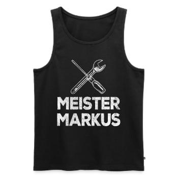 Meister Markus Auto KFZ-Mechaniker Handwerker - Männer Premium Bio Tank Top - Schwarz - Vorne - Michal (187cm)